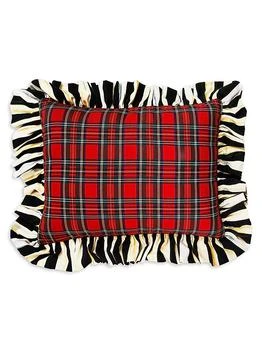 Tartan Stripe Ruffle Lumbar Pillow