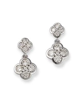 Bloomingdale's | Diamond Clover Drop Earrings 14K White Gold, 0.50 tcw