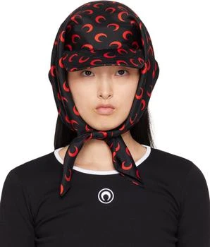 SSENSE Exclusive Black & Red Regenerated Silk Veiled Cap
