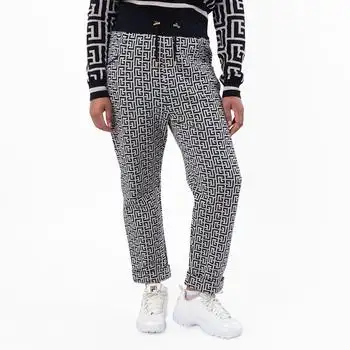 Balmain | Balmain Monogram Pattern Cotton Trousers, Brand Size 40 (US Size 8)