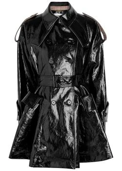 Chloé | Houndstooth-trimmed coated linen trench coat