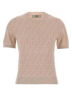 Fendi | Fendi FF Jacquard Short Sleeved Crewneck Jumper