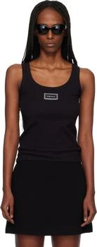 Versace | Black Ribbed Stretch Cotton Tank Top