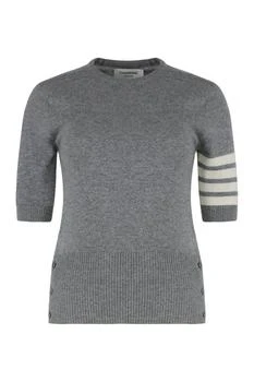 Thom Browne | Thom Browne Stripe Detail Short-Sleeve Knitted Sweater