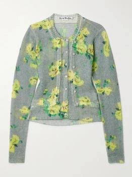 Layered Floral-print Mohair-blend Sweater