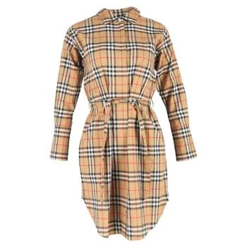 Burberry | Vintage-Check Shirt Dress in Beige Cotton