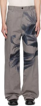 Dries Van Noten | Gray Graphic Trousers
