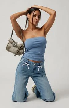 Casey Low Rise Baggy Jeans Bow Medium Indigo