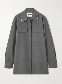 Jil Sander | Bead-embellished Wool Shirt  - DK38