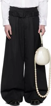 Gray Wide Leg Multi Belt Loop Trousers
