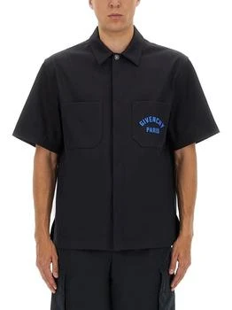 Givenchy | Givenchy Paris Signature Embroidered Short-Sleeved Shirt