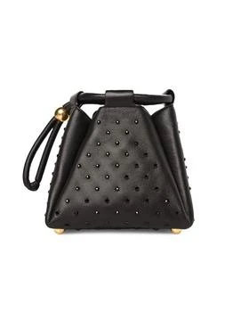 Studded Leather Mini Top Handle Bag