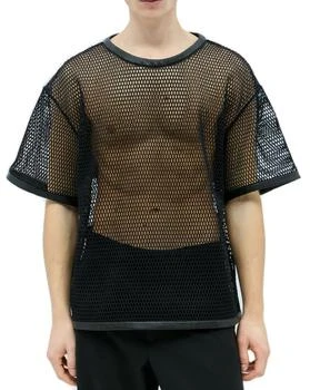 Jil Sander | Jil Sander Perforated Leather Trim Crewneck T-Shirt