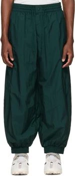 Y-3 Green Raw Edge 3 Stripes Nylon Shell Track Pants