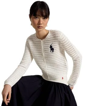 Ralph Lauren Big Pony Crochet Cardigan Sweater