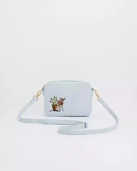 Fable England Women's Strawberry and Fawn Embroidered Camera Bag