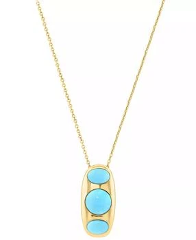 Effy | Turquoise Pendant Necklace in Yellow Gold Over Silver