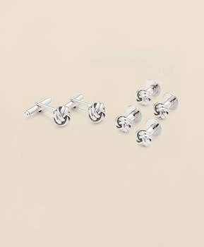 Brooks Brothers Sterling Silver Rhodium-Plated Knot Cufflinks
