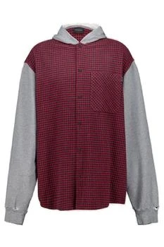 Balenciaga | Balenciaga Distressed Hooded Hybrid Shirt