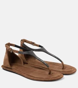 Brunello Cucinelli | Monili suede thong sandals