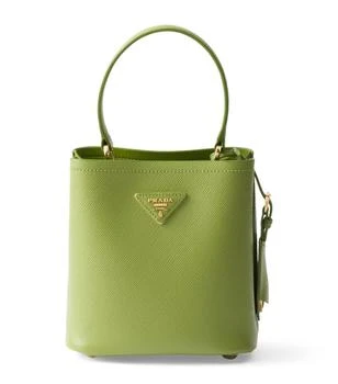 Small Saffiano Leather Panier Top-Handle Bag