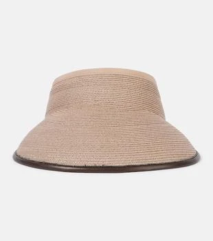 Brunello Cucinelli | Leather-trimmed raffia visor