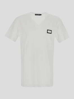 Dolce & Gabbana | Dolce & Gabbana Logo Patch V-Neck T-Shirt