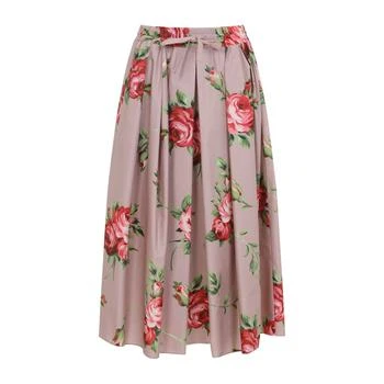 Dolce & Gabbana | Dolce & Gabbana Rose Bouquet-Printed Midi Skirt