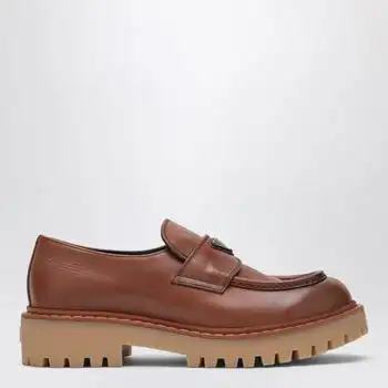 Prada | Ebony leather loafers