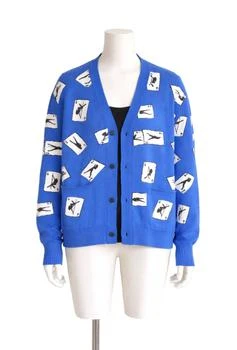 AMIRI | Cards Intarsia Cardigan Sweater- Blue