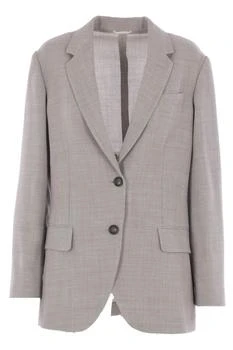 Brunello Cucinelli | Brunello Cucinelli Monili Embellished Fluid Crêpe Twill Blazer