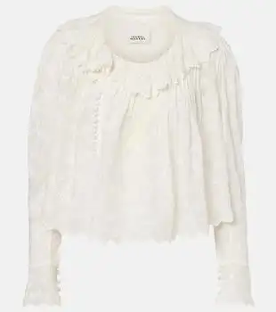 Isabel Marant | Zelly embroidered cotton and silk blouse