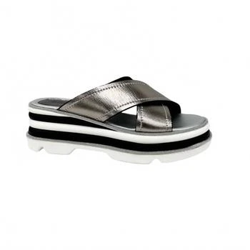 Women's Cross Strap Platform Sandals In Grey