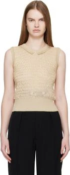 MAISON MARGIELA | Pink & Beige Scalloped Vest