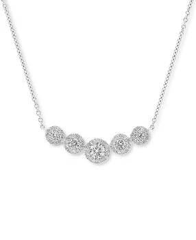 Macy's | Diamond Halo Graduated Statement Necklace (1/2 ct. t.w.) in 14k White Gold, 16" + 2" extender