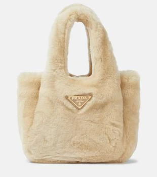 Prada | Mini shearling tote bag