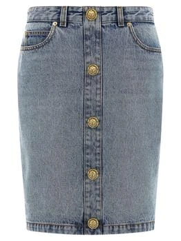 Balmain | Balmain Button Embellished Denim Skirt
