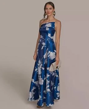 Women
s Strapless Floral-Print Gown