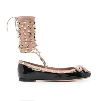 Valentino | Valentino Garavani - Women
s Rockstud Ballerina Flats with Studded Ankle Straps