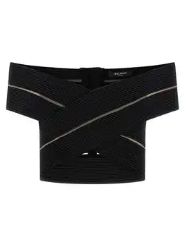 Balmain | Balmain Off-The-Shoulder Cropped Top