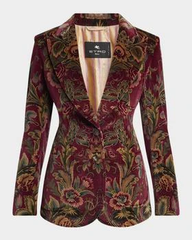 ETRO | Floral Velvet Single-Breasted Jacket