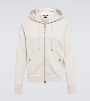 Tom Ford | Leather-trimmed cashmere hoodie