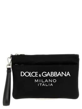 Dolce & Gabbana | Dolce & Gabbana Logo Print Zipped Clutch Bag