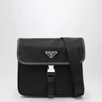 Prada | Shoulder bag in Re-Nylon and black Saffiano