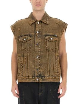 Dolce & Gabbana | Dolce & Gabbana Overdyed Sleeveless Denim Jacket