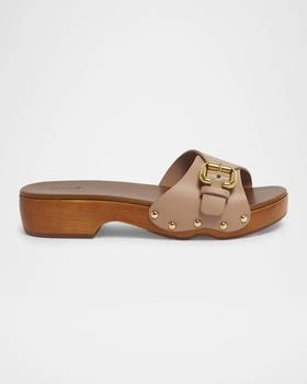 Chloé | Jeannette Leather Buckle Clog Sandals