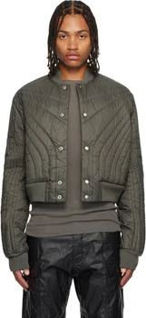 Rick Owens | Khaki Concordians Quilted Flight Down Bomber Jacket