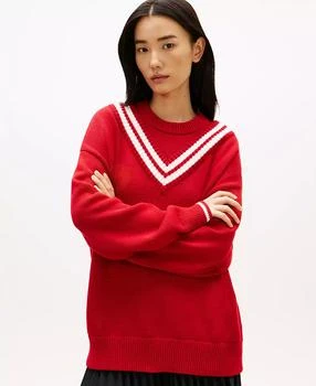 Tommy Hilfiger Women's Varsity Cricket Crew Neck Sweater