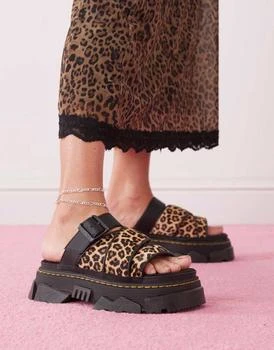 Dr Martens Mattison slides in leopard print