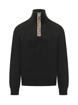 Burberry | Burberry Check Trim Half-Zip Jumper